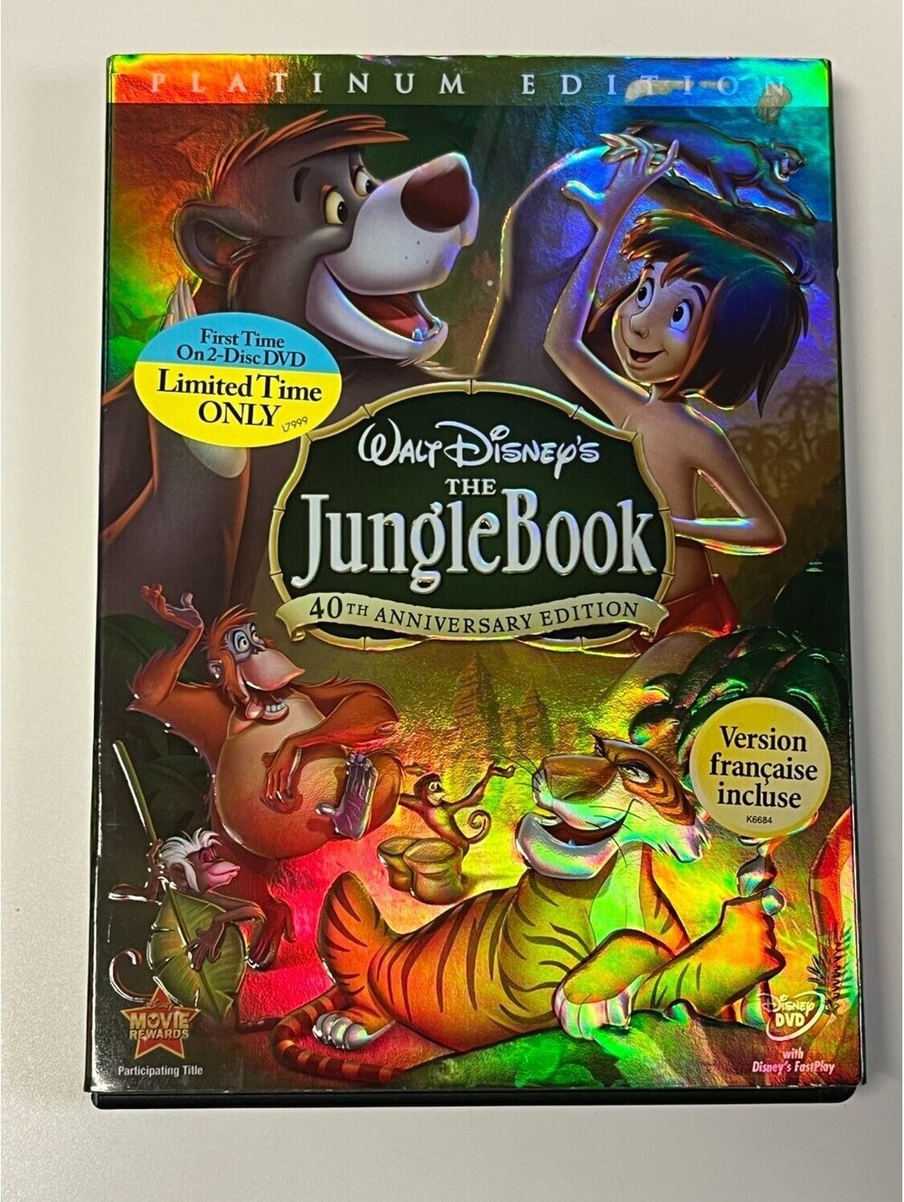 The Jungle Book DVD 40th Anniversary Edition Animation & Region 1
